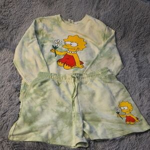 Target Green Tie-Dye Sweatshirt and Shorts Set